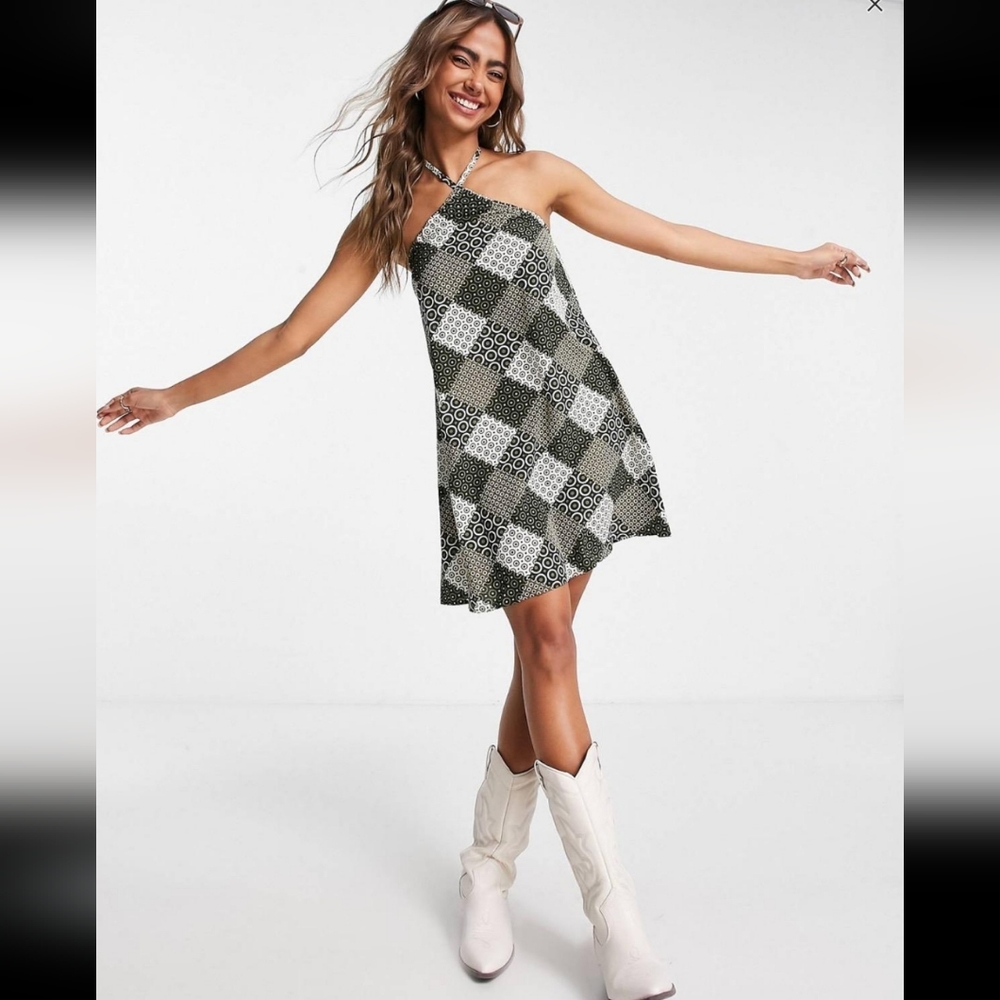 QED London Halter Neck Mini Dress